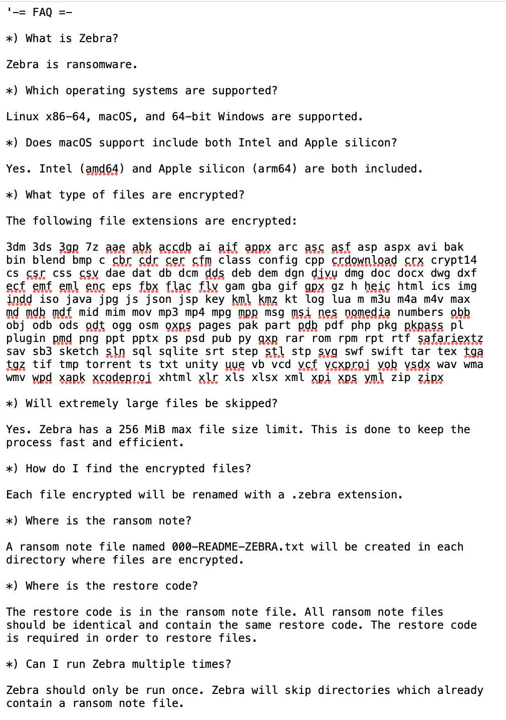 Figure 2: A snippet of the FAQ document