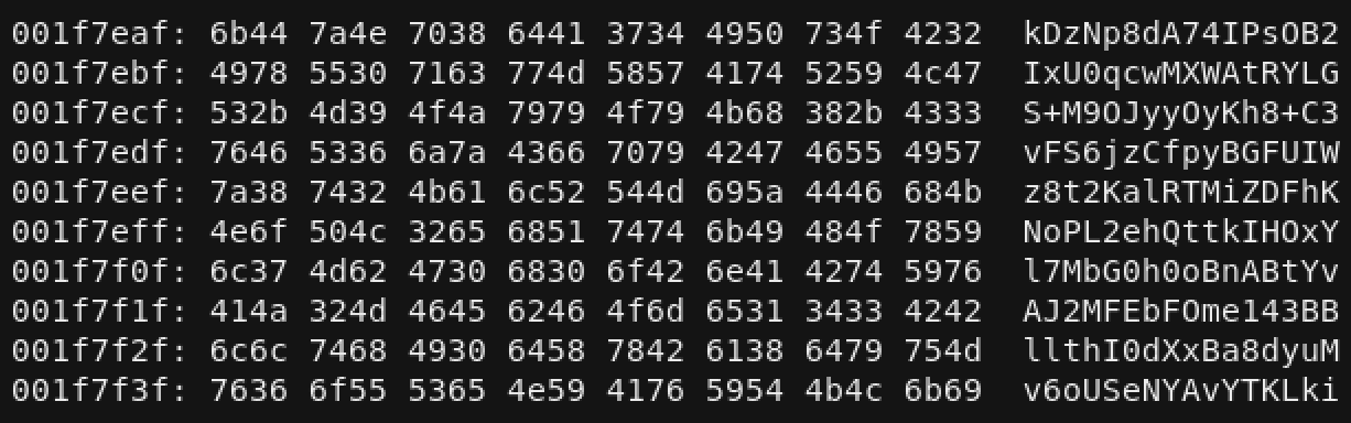Figure 4: Hex value of the Base64 encoded `ML-KEM-768 key`
